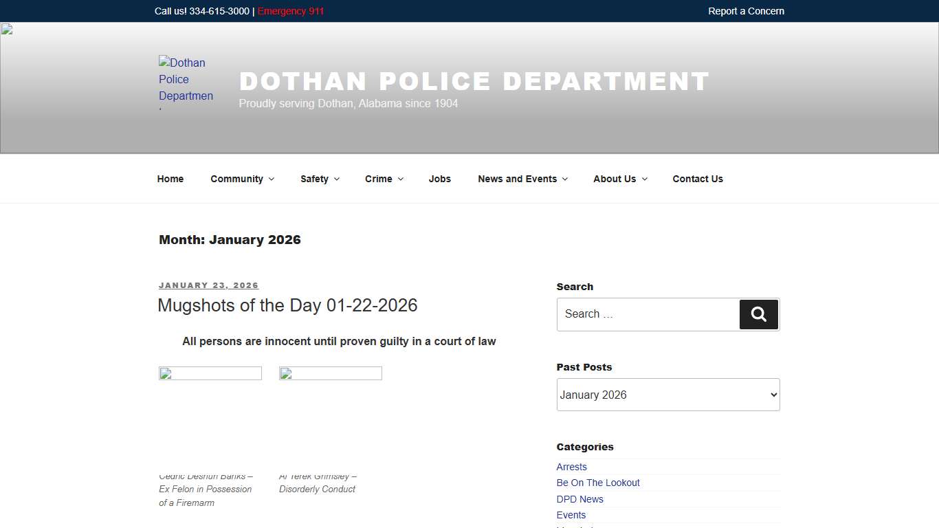 January 2026 – Dothan Police Department