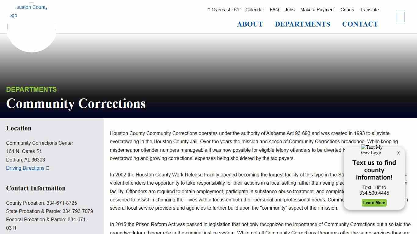 Community Corrections - Houston County Government - Alabama