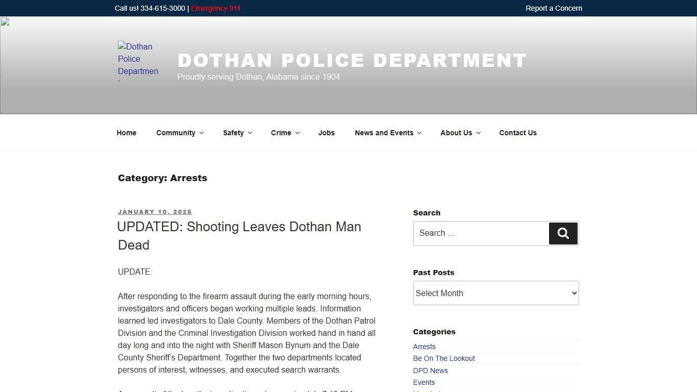 Arrests – Dothan Police Department
